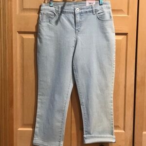 New Style & Co Light Blue Ankle Cropped Jeans Relaxed Fit